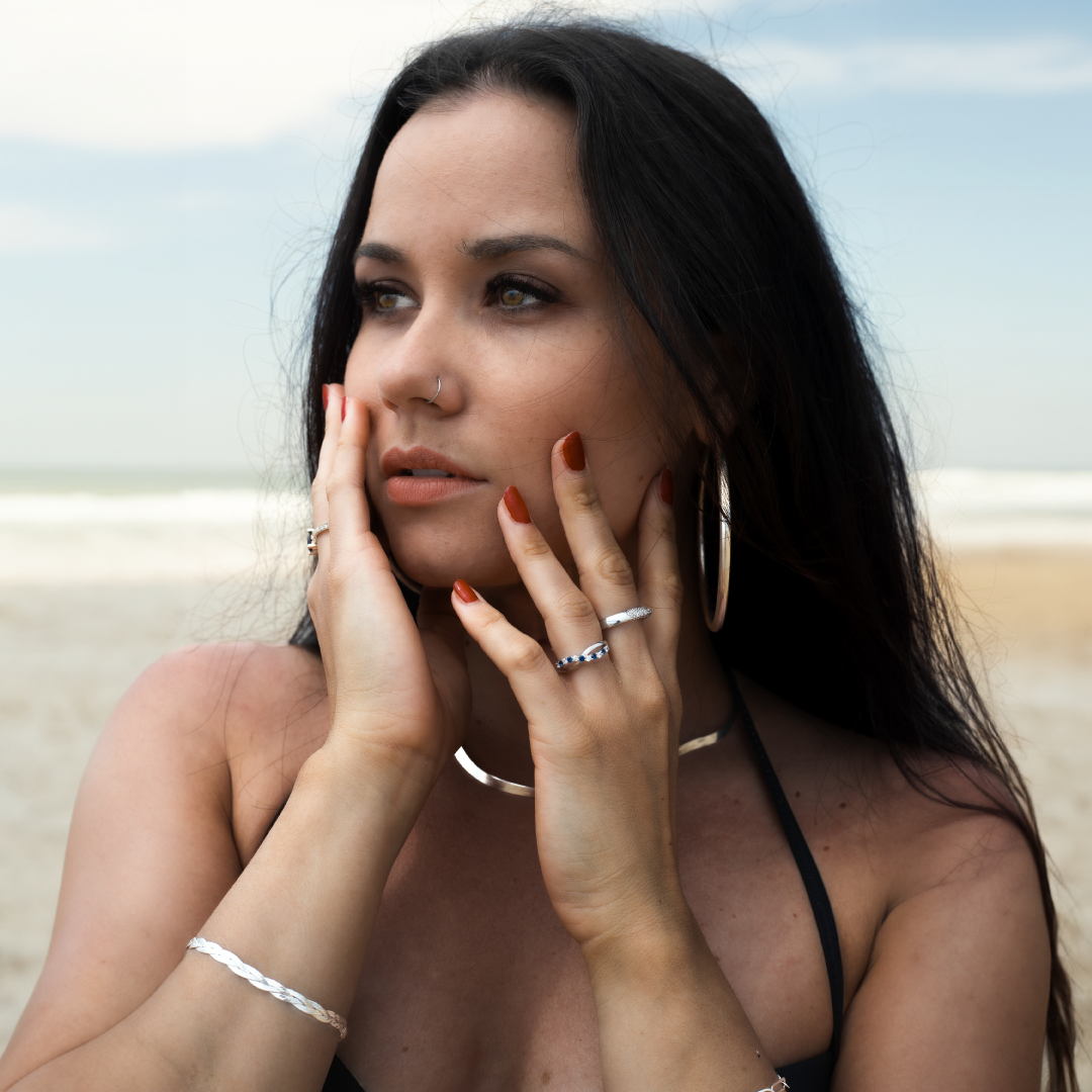 Collier Miroir Mailles Plates Argent | Assara Bijoux