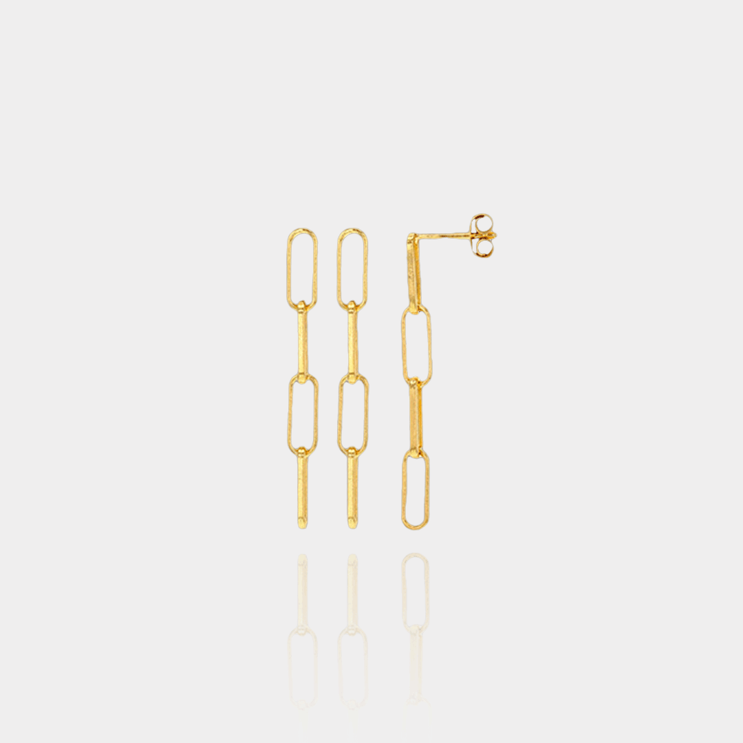 Boucles CHAÎNE – Boucles pendantes plaqué or | Assara Bijoux
