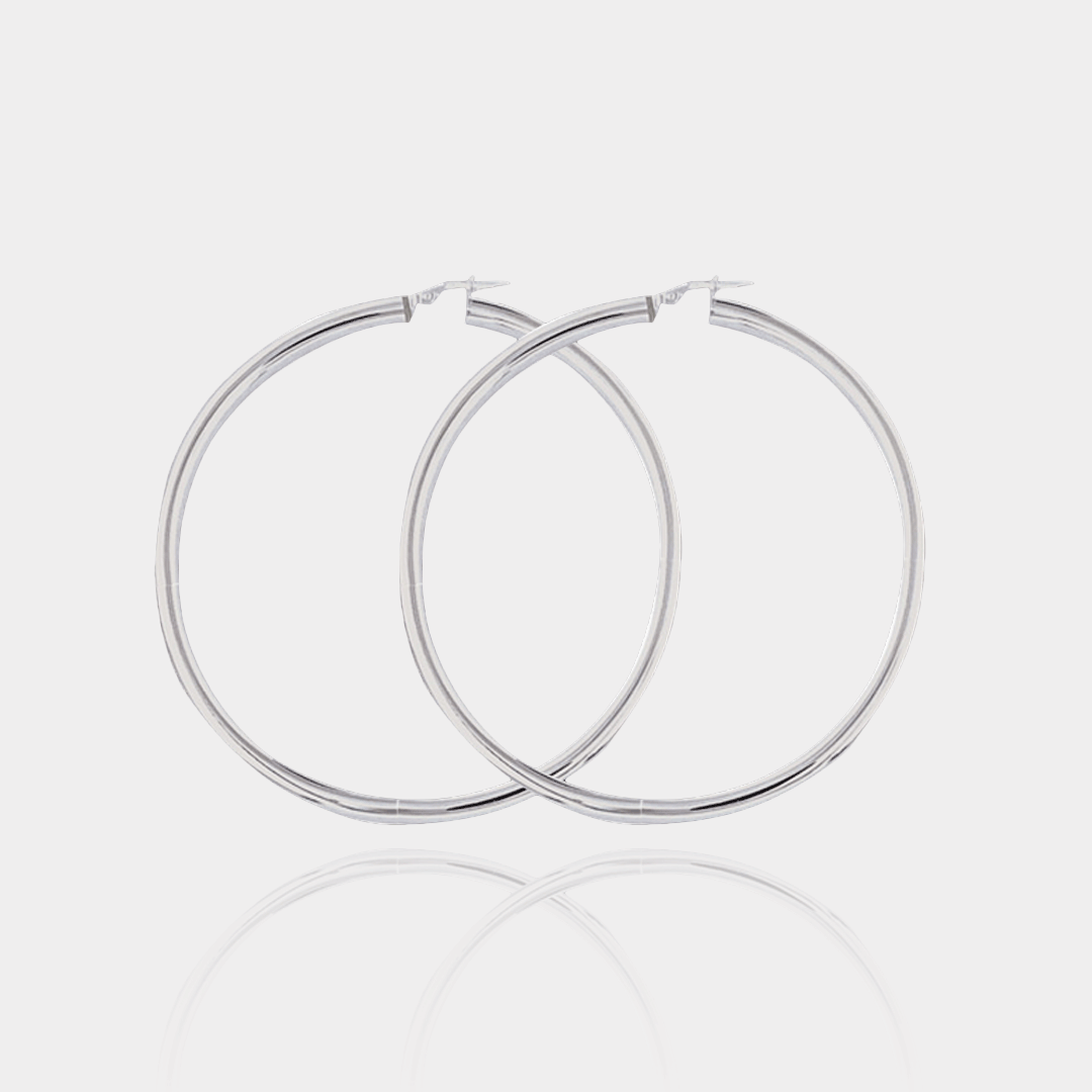 Créoles larges – Argent massif 925/1000 | Assara Bijoux