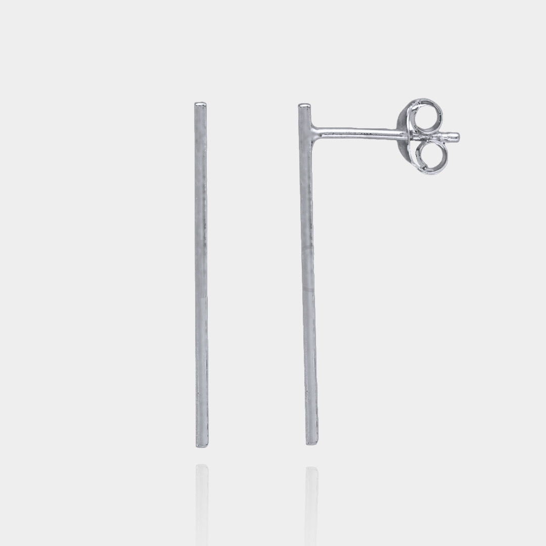 Boucles d’Oreilles Barre LINEA – Argent massif | Assara Bijoux