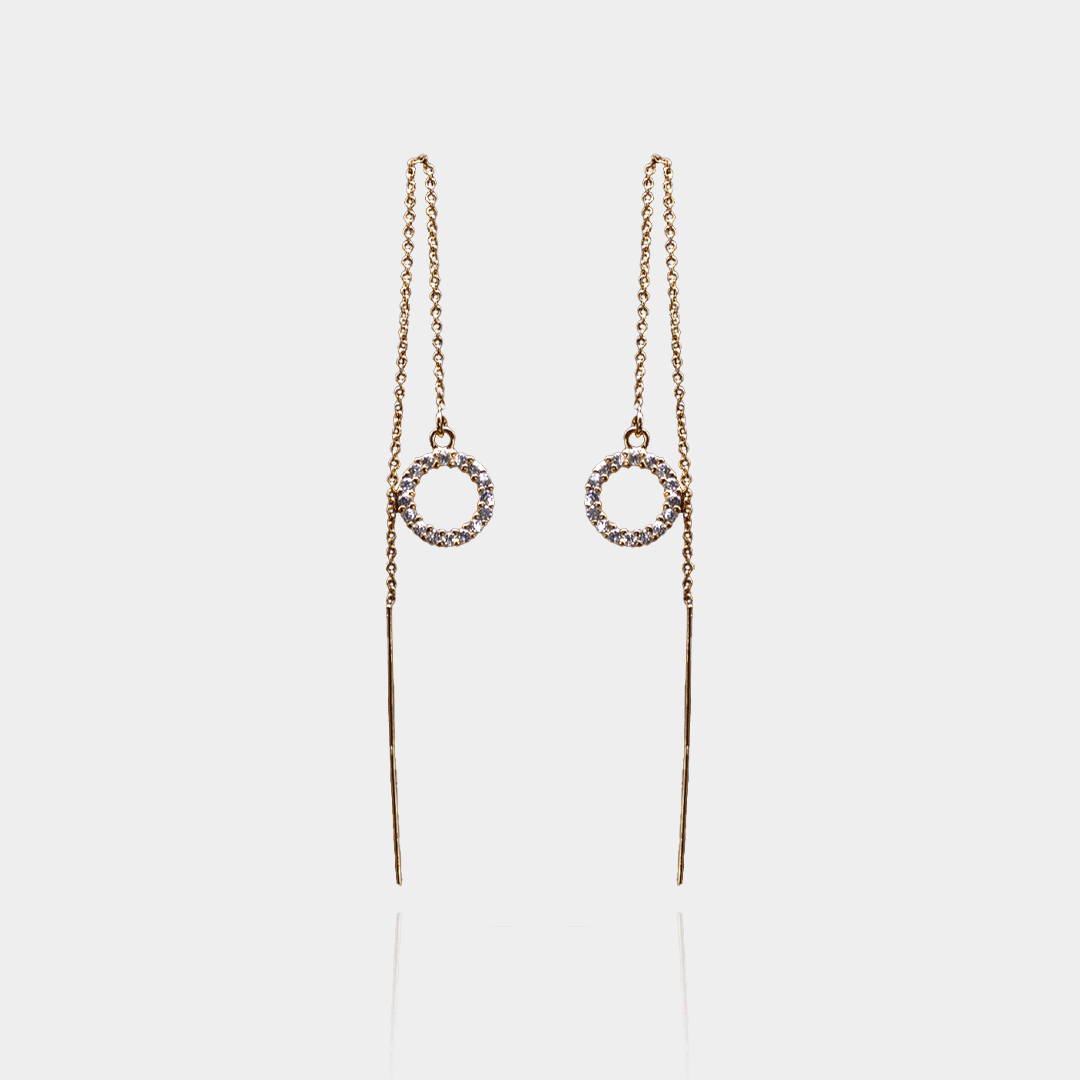 Fils d’Oreilles Cercle – Plaqué or 18 carats| Assara Bijoux