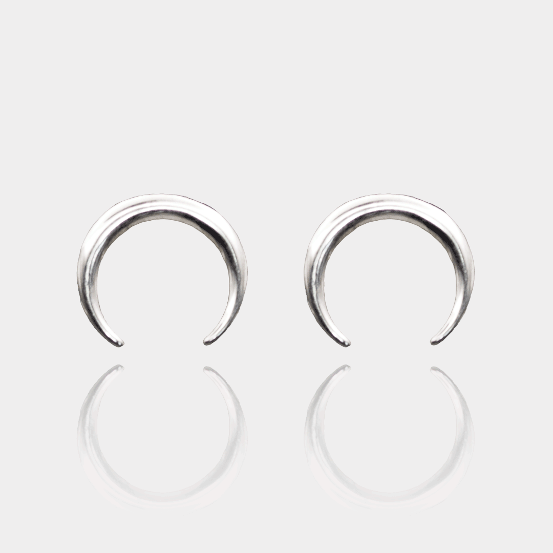 Puces d’Oreilles LUNE – Argent massif 925/1000 | Assara Bijoux