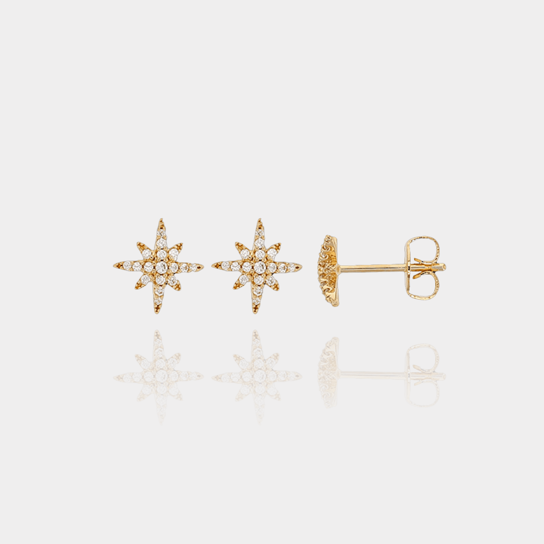 Puces d’Oreilles ÉTOILES Fines – Plaqué or 18 carats | Assara Bijoux
