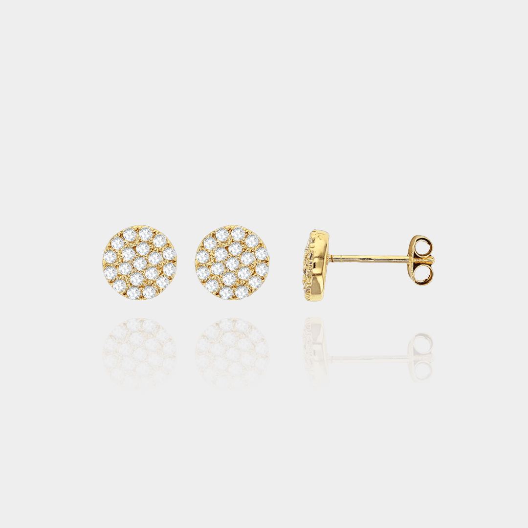 Puces d’Oreilles MOON – Plaqué or 18 carats & oxydes | Assara Bijoux