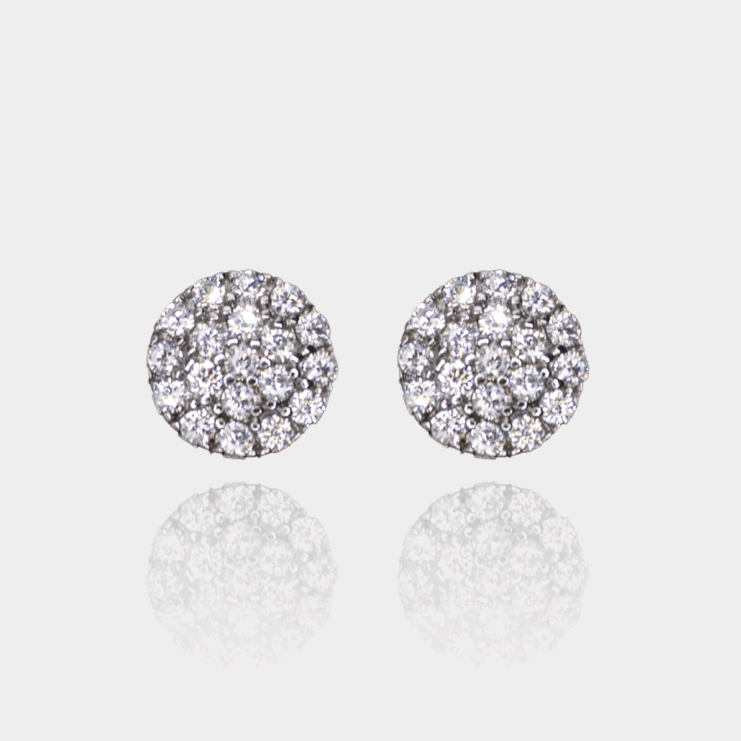 Puces d’Oreilles Pleine Lune – Argent 925 & oxydes | Assara Bijoux