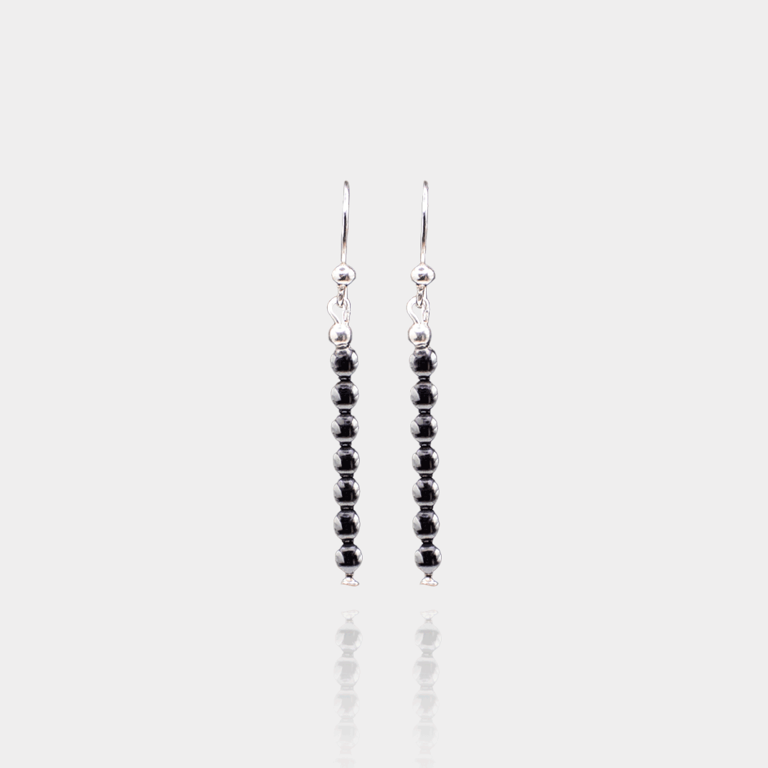 Boucles d’Oreilles ASSARA – Argent 925 & hématites | Assara Bijoux