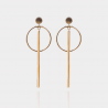Boucles d’oreilles Cercle & Barre – Plaqué or 18 carats | Assara Bijou