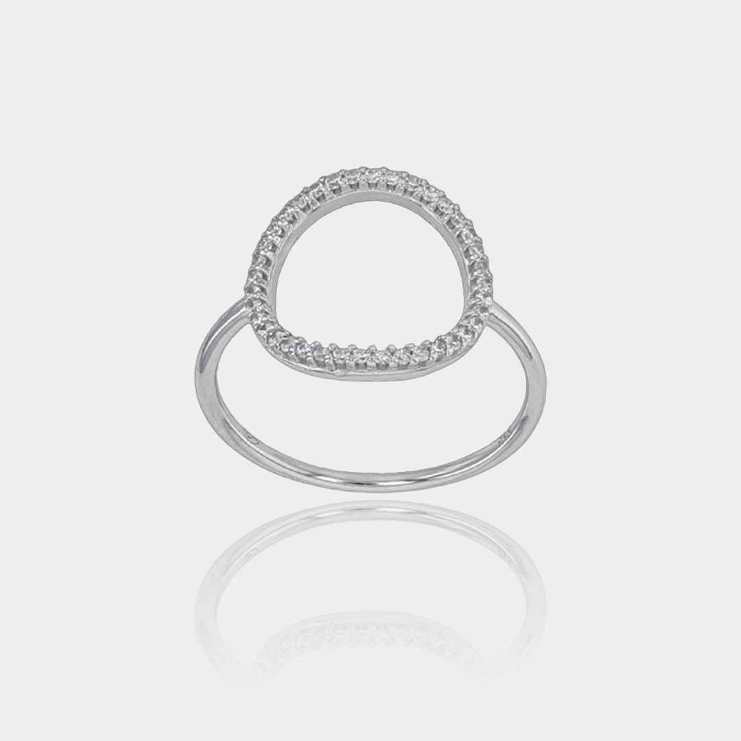 Bague Cercle& oxydes de zirconium – Argent massif | Assara bijoux