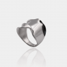 Bague Effet Froissé – Argent massif platiné | Assara Bijoux