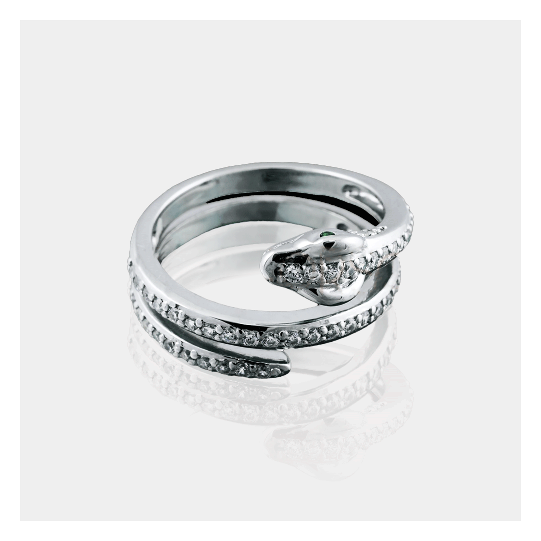 Bague Serpent – Argent massif & oxydes de zirconium | Assara Bijoux