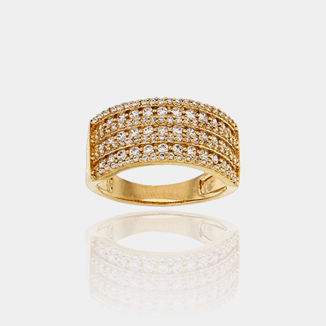 Bague SHIELD – Plaqué Or 18 carats | Assara Bijoux