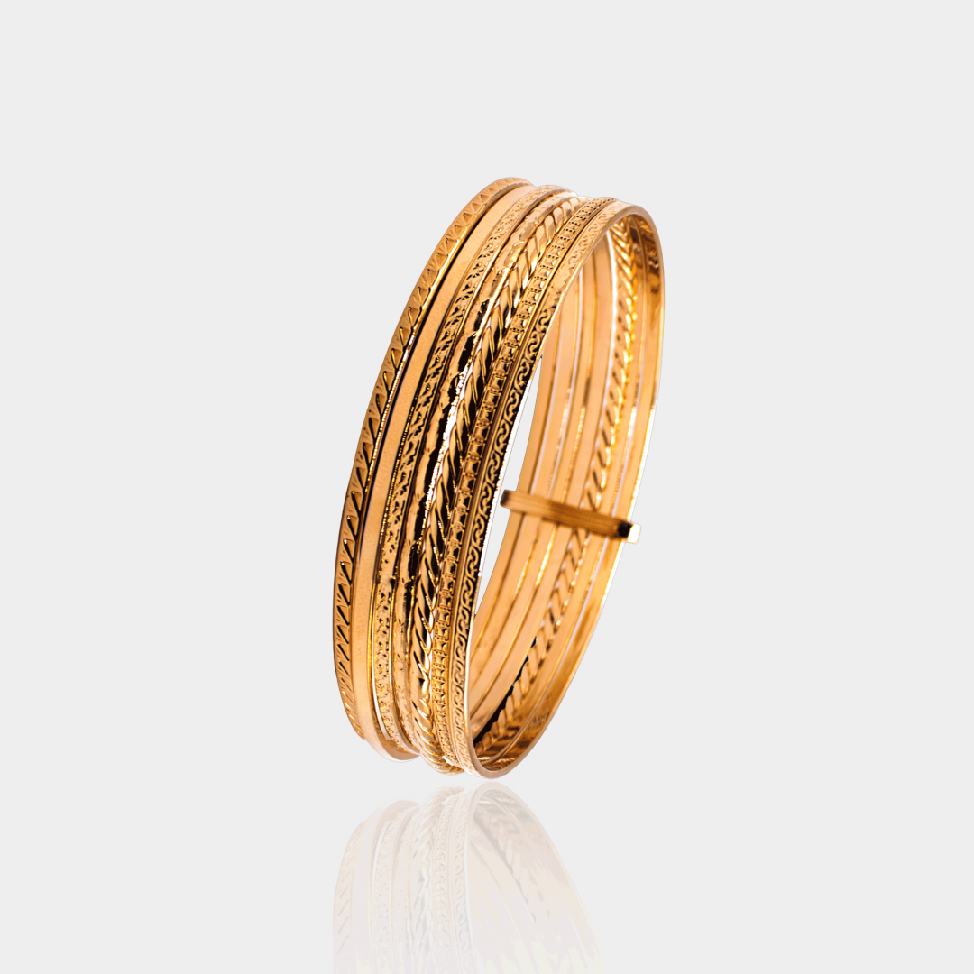 Bracelet Semainier – Multi-joncs plaqué or 18 carats | Assara Bijoux