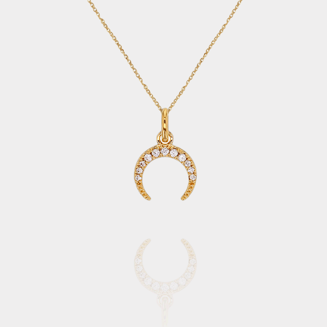 Collier Luna Plaqué Or 18 Carats & Zirconiums | Assara Bijoux