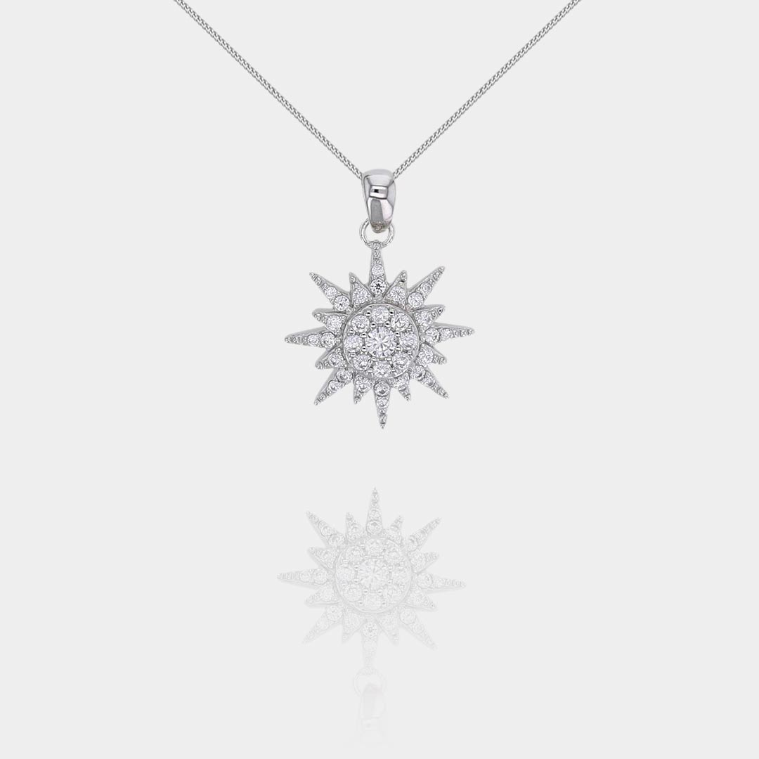 Collier Sunshine Argent 925 Rhodié & Zirconiums | Assara Bijoux