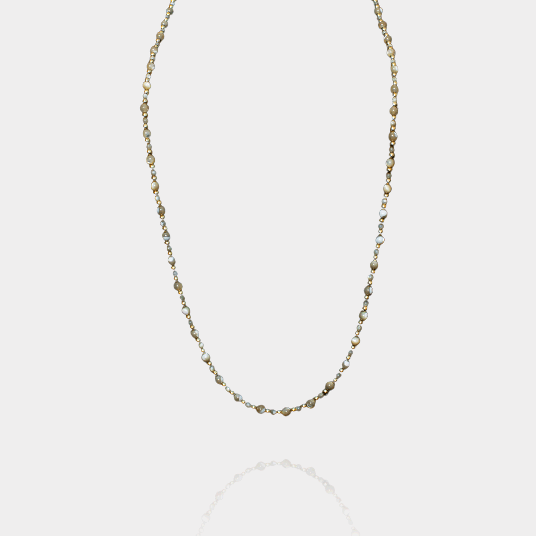 Chaîne de Taille & Sautoir Nacre Plaqué Or | Assara Bijoux