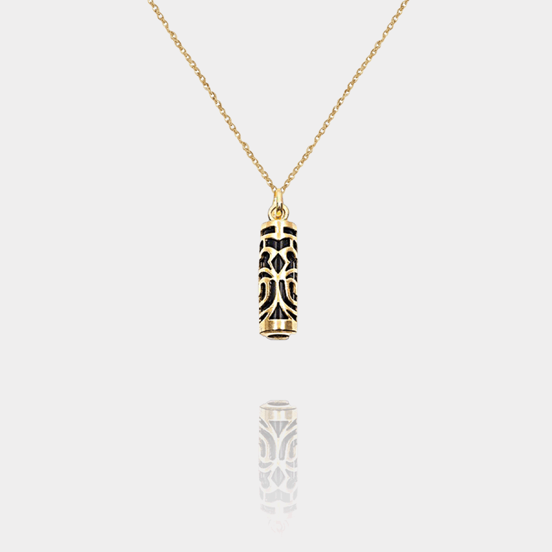 Collier Tiki Force Plaqué Or 18 Carats & Onyx | Assara Bijoux