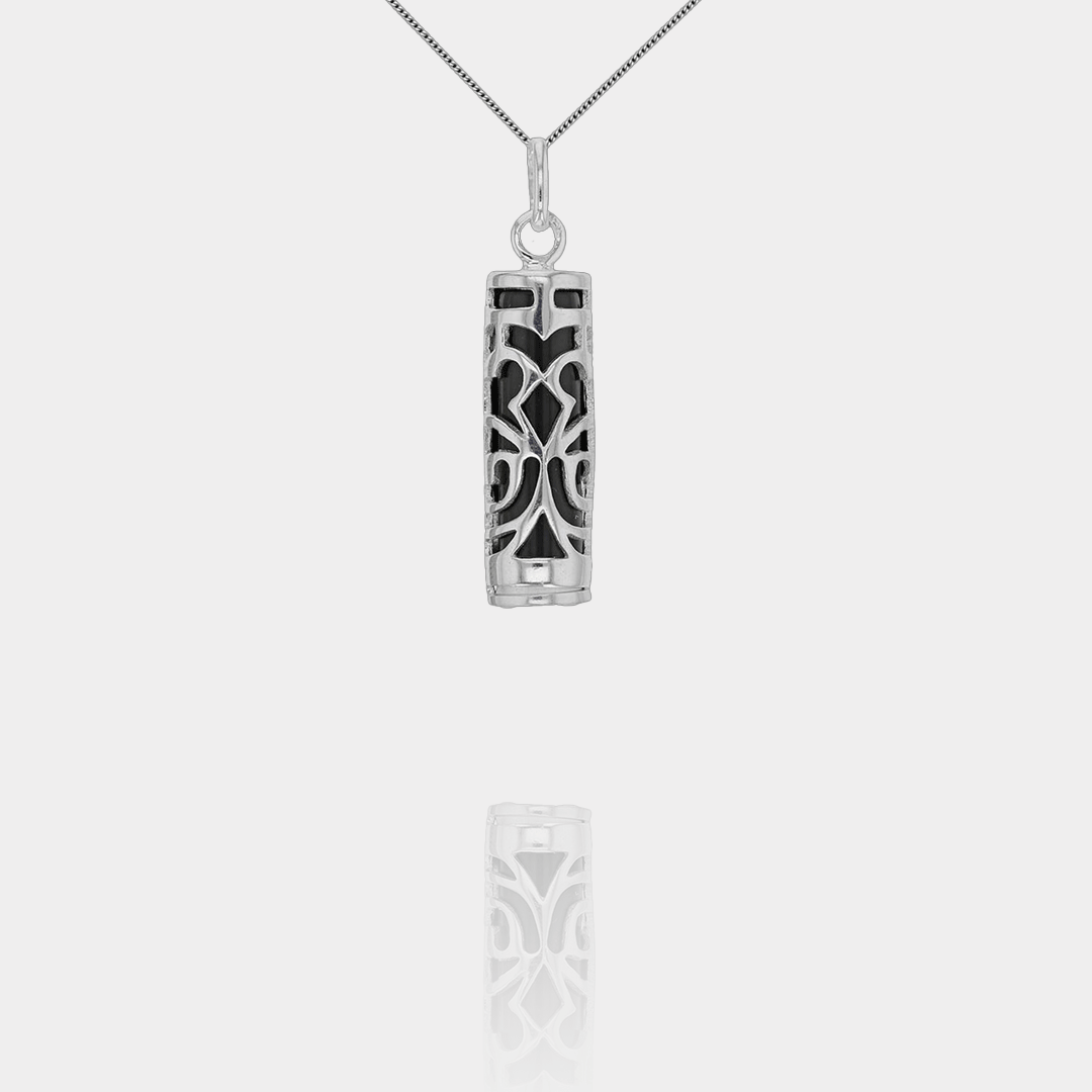 Collier Tiki Force Argent 925 & Onyx | Assara Bijoux