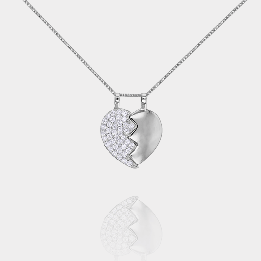 Collier Cœur Sécable en Argent | Assara Bijoux