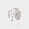 Bague Feuille – Argent massif platiné | Assara Bijoux