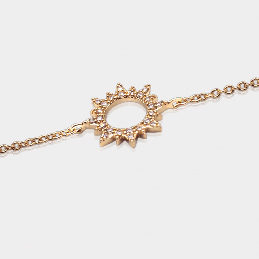 Bracelet Soleil Plaqué Or 18 Carats & Zirconiums | Assara Bijoux