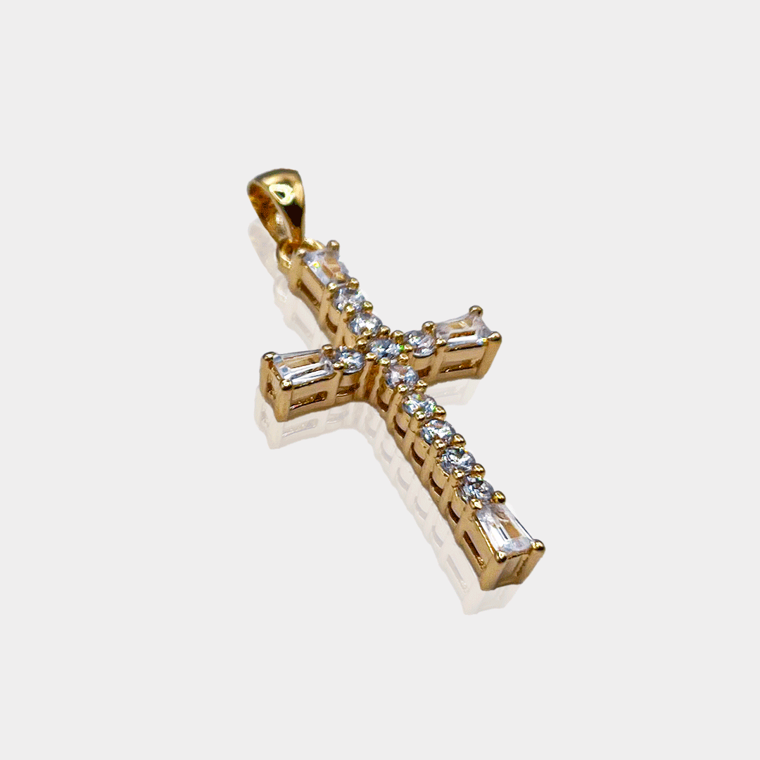 Collier Croix Plaqué Or 18 Carats & Zirconiums | Assara Bijoux