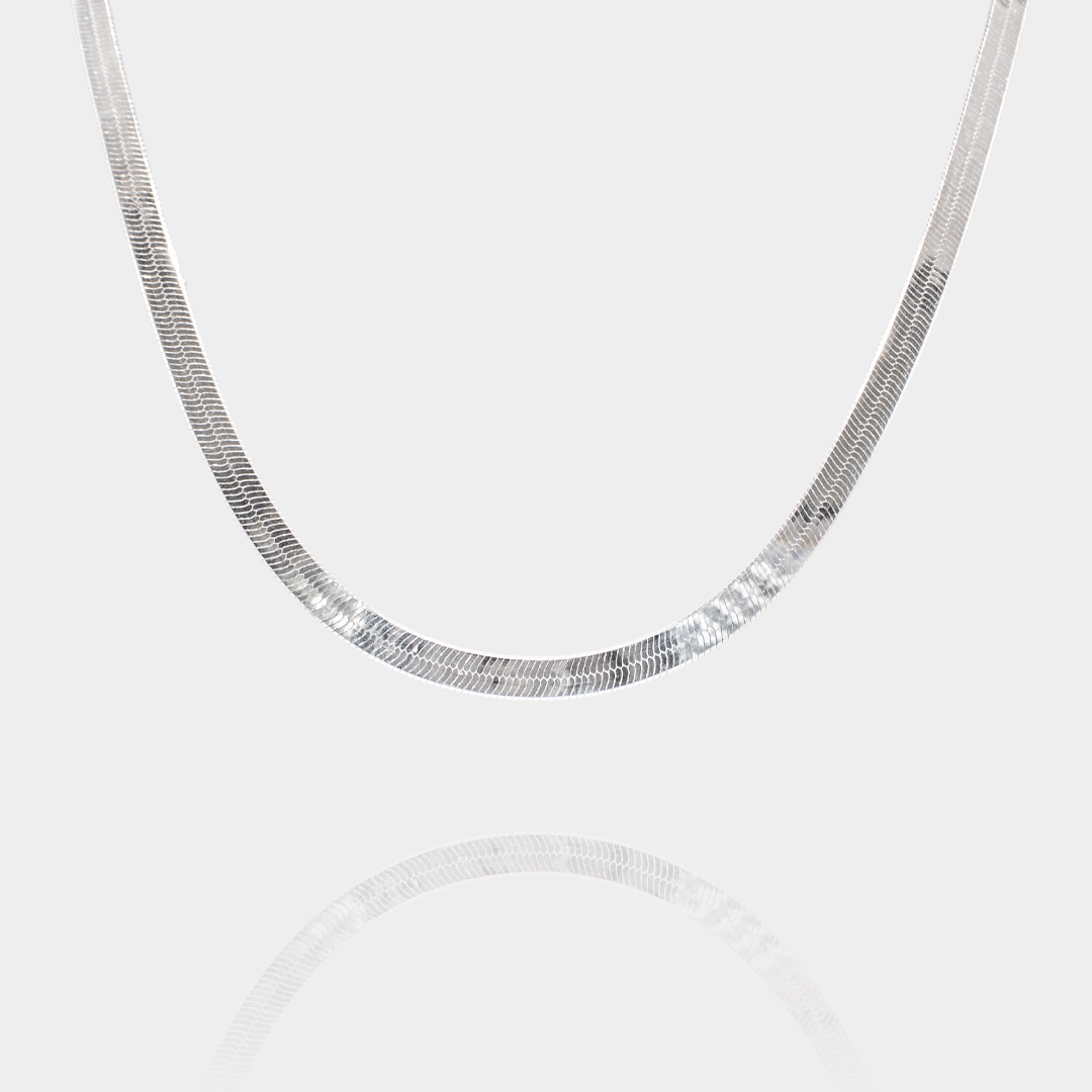 Collier Miroir Mailles Épaisses Plates Argent | Assara Bijoux