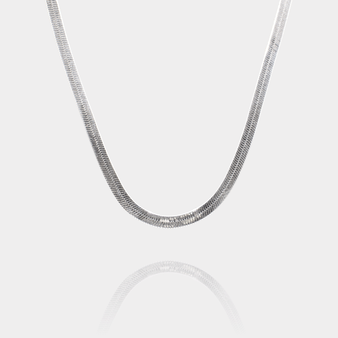 Collier Miroir Mailles Plates Argent | Assara Bijoux