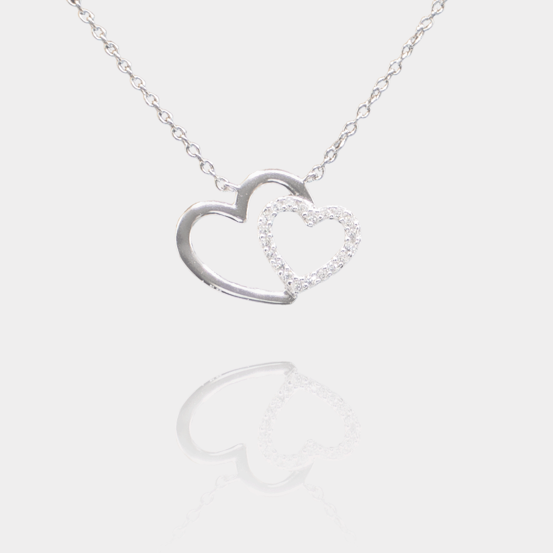 Collier Cœurs Entrelacés Argent Massif | Assara Bijoux