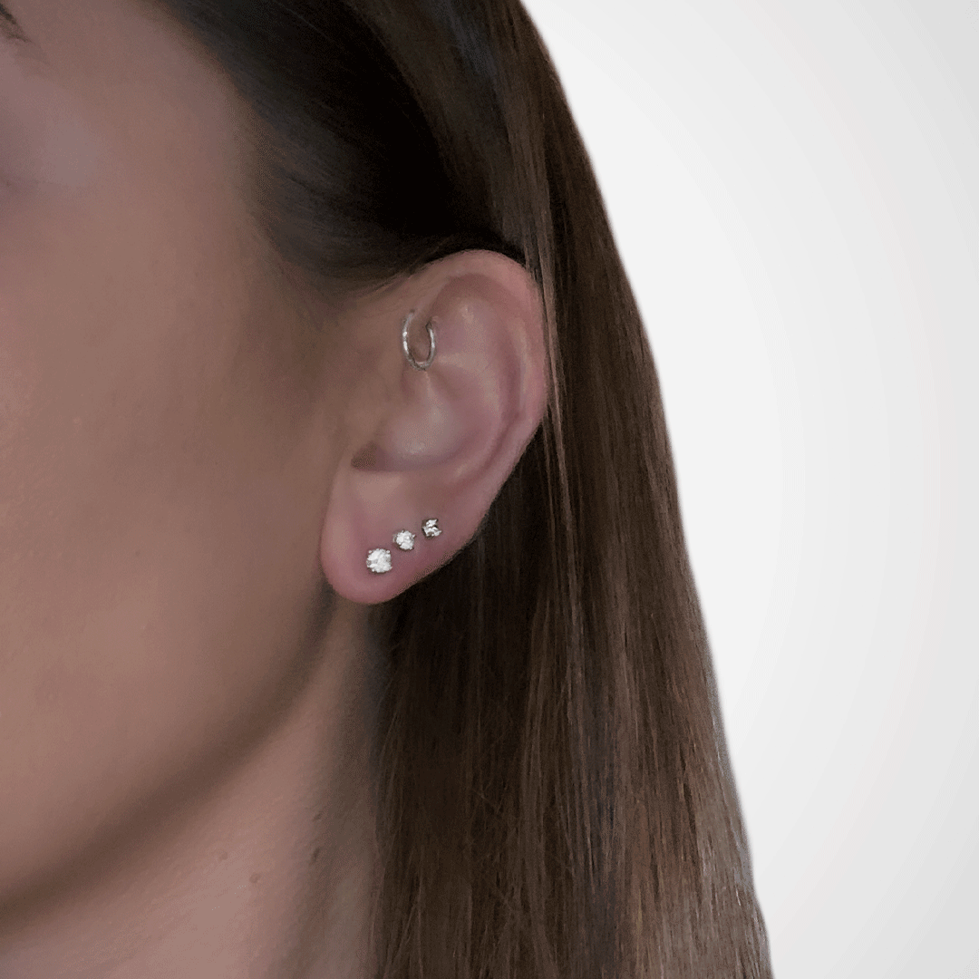 Puces d’Oreilles Oxydes de Zirconium – Argent massif | Assara Bijoux