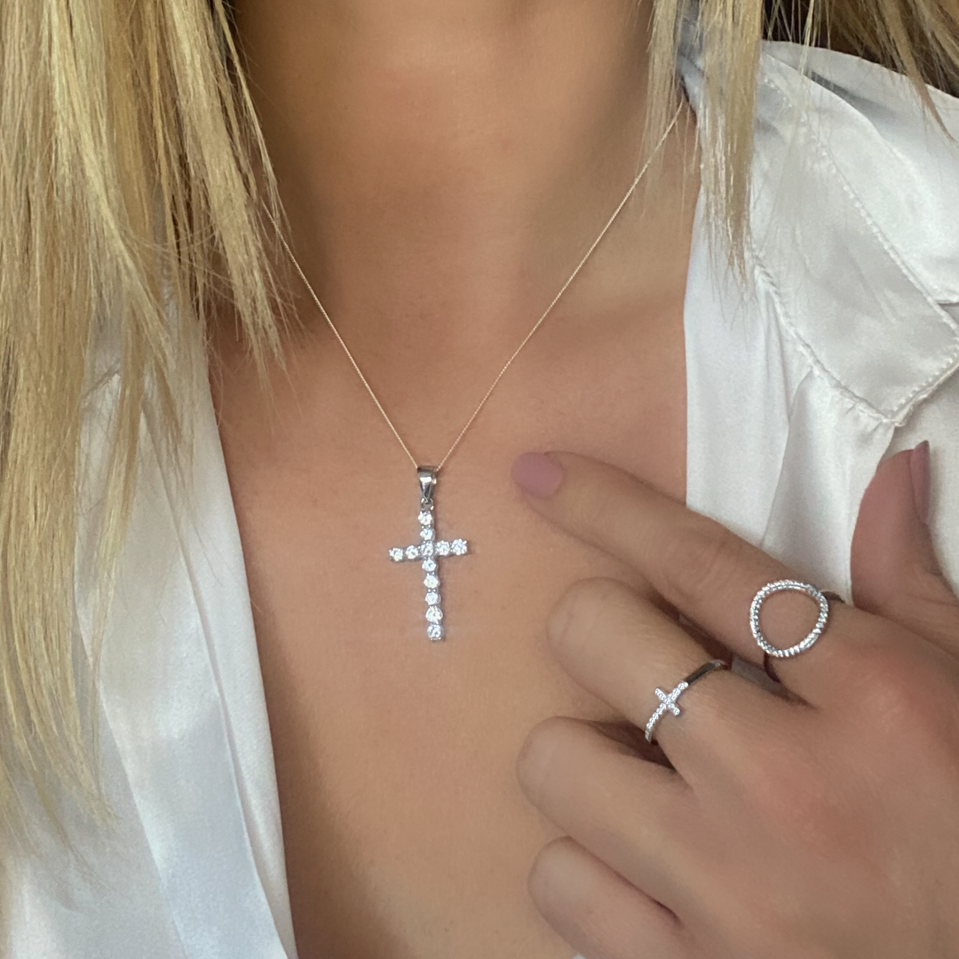 Bague Cruz  – Argent massif  & oxydes de zirconium | Assara Bijoux