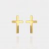 Puces d’Oreilles Croix Lisses – Plaqué or 18 carats | Assara Bijoux