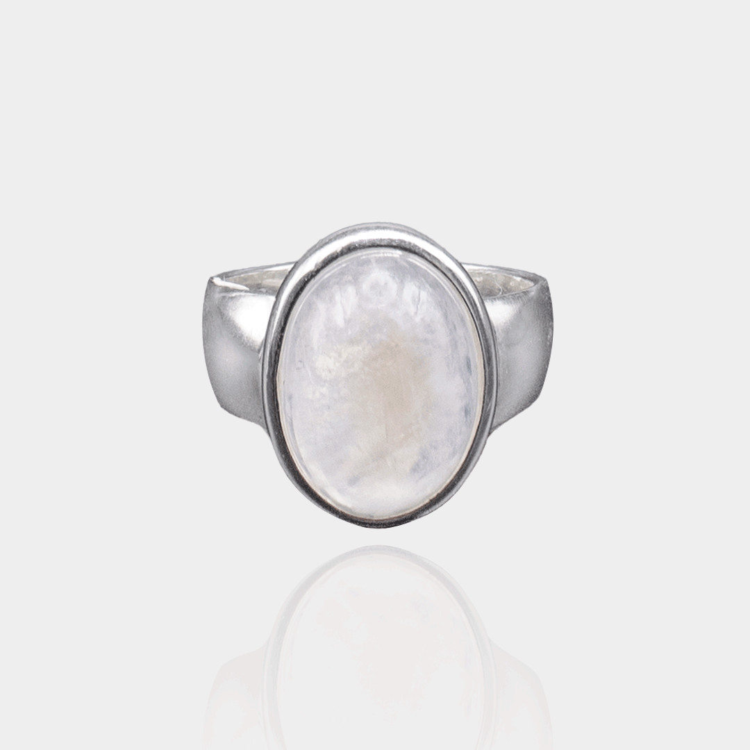 Bague Pierre de Lune – Argent massif & pierre de lune | Assara Bijoux