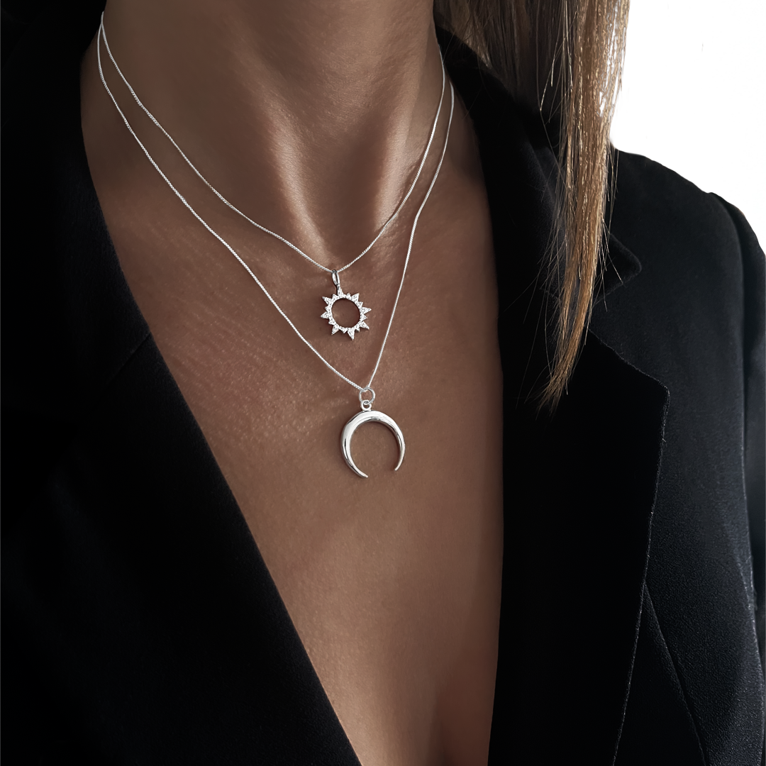 Collier Sunlight Argent Massif & Zirconiums | Assara Bijoux