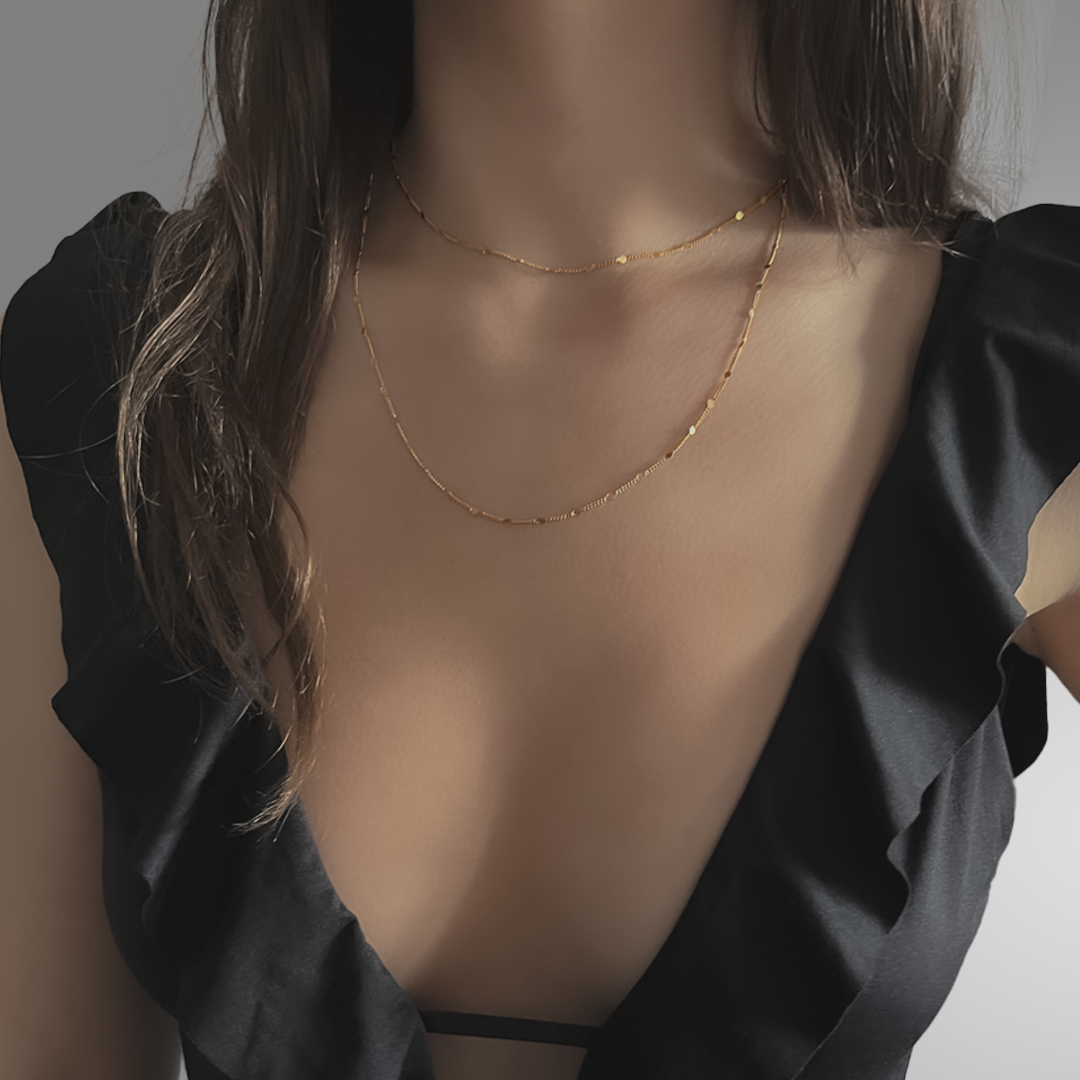 Collier Flavie Sautoir & Chaîne de Taille Plaqué Or | Assara Bijoux