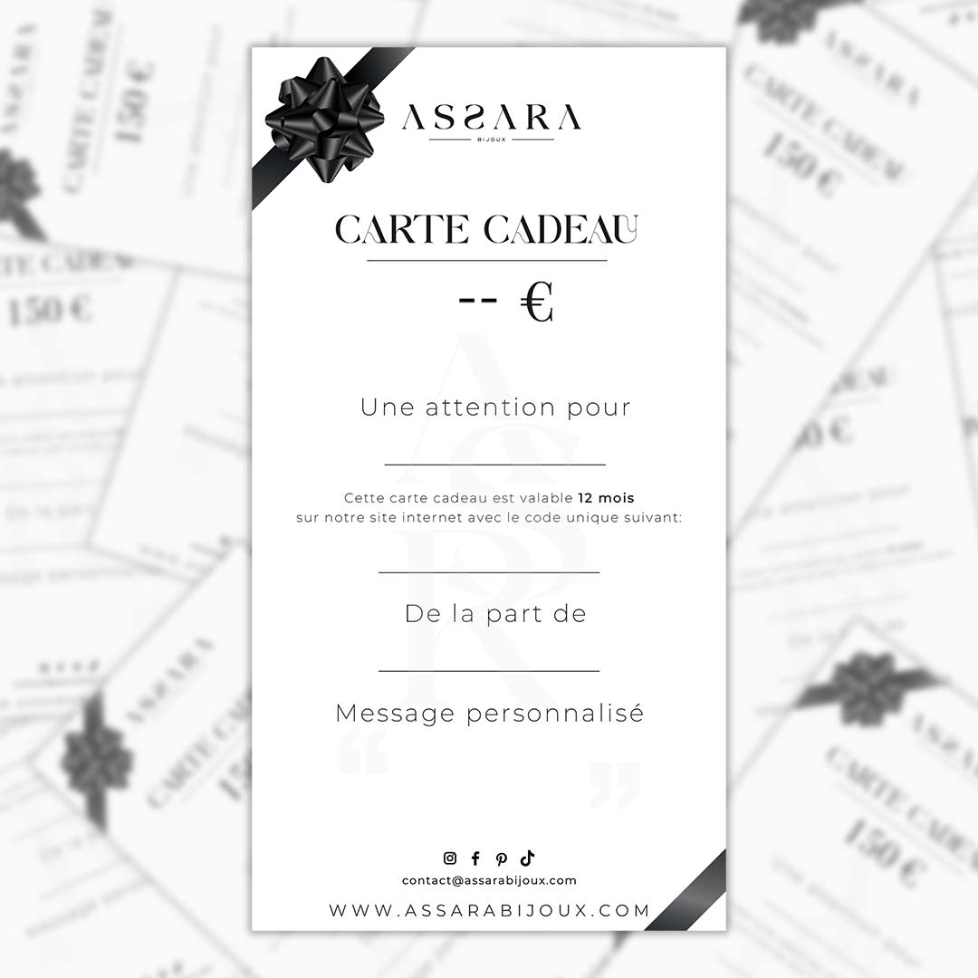 Carte Cadeau Assara Bijoux | Offrez un Bijou Haut de Gamme Carte Cadeau Assara Bijoux | Offrez un Bijou Haut de Gamme