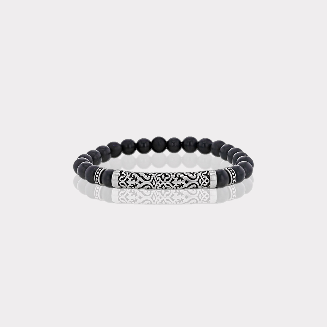Bracelet Homme Agate Noire | Assara Bijoux