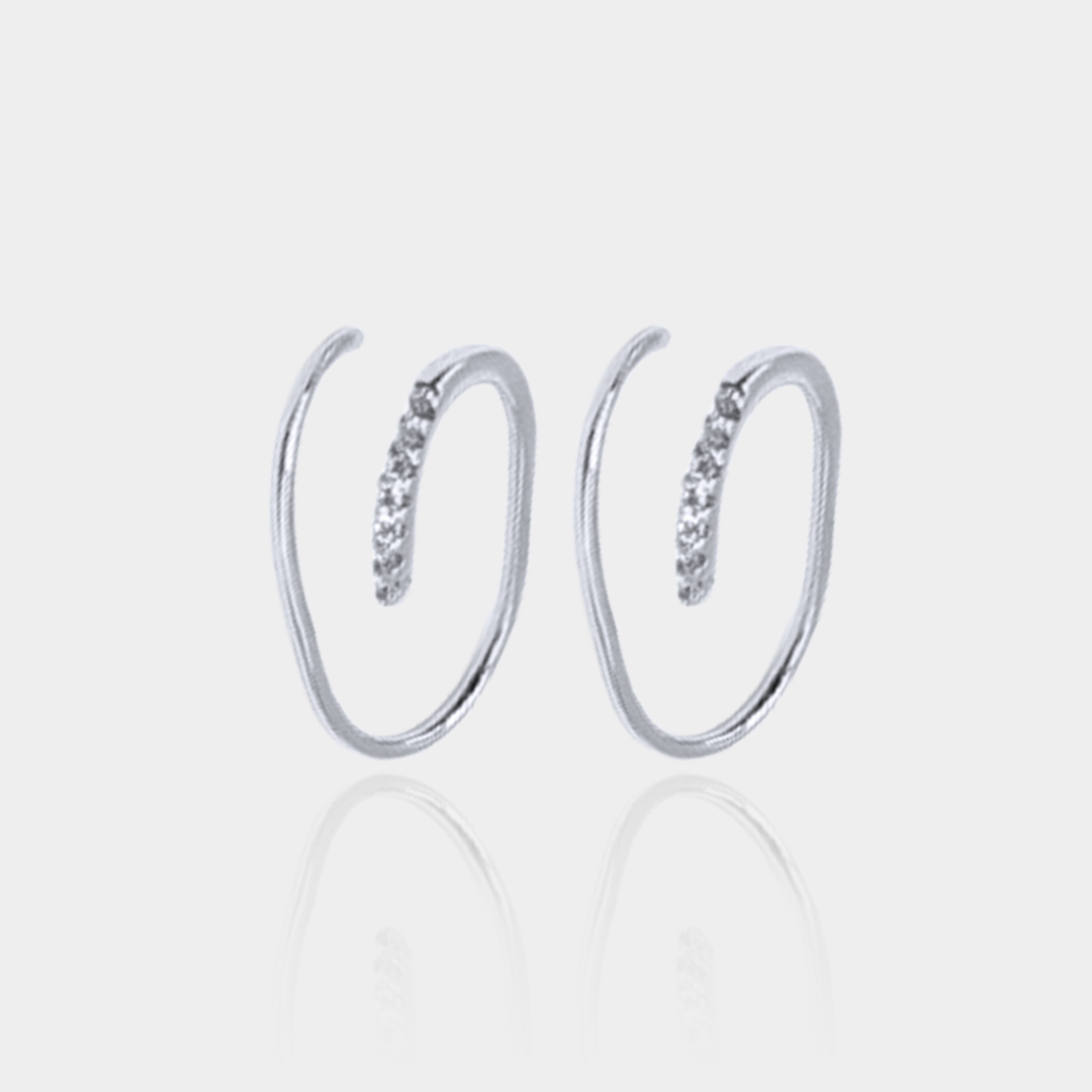 Boucles Spirales – Argent massif rhodié 925/1000 | Assara Bijoux