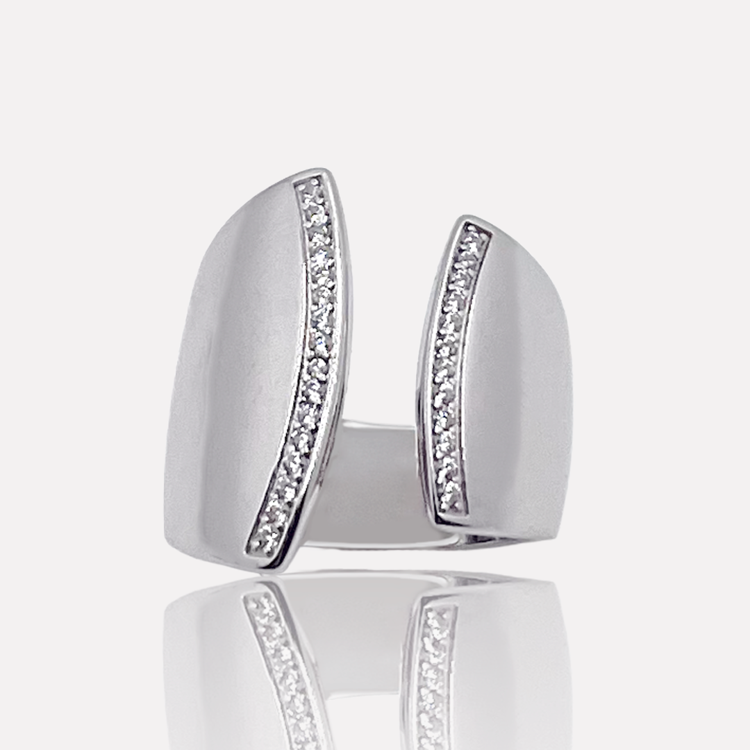 Bague Lydia – Argent massif & oxydes de zirconium | Assara Bijoux