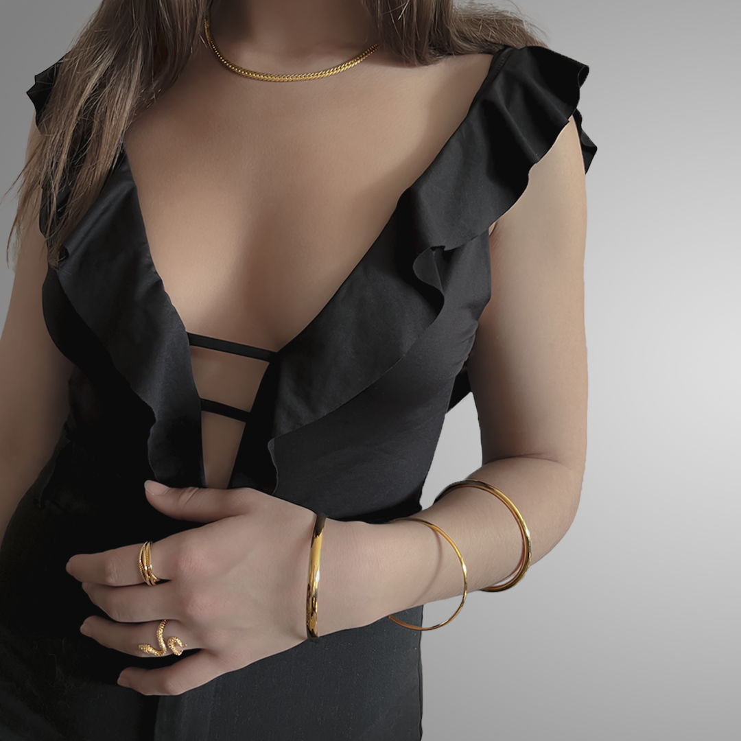 Bracelet Jonc PARIS – Plaqué Or 18 carats (3 microns) | Assara Bijoux