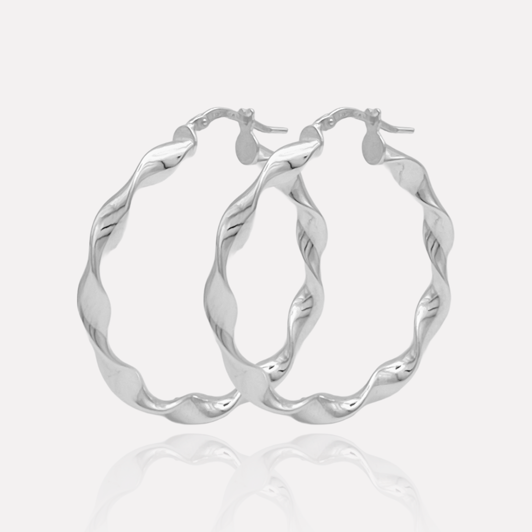 Créoles Monica Argent 925 Torsadées | Assara Bijoux