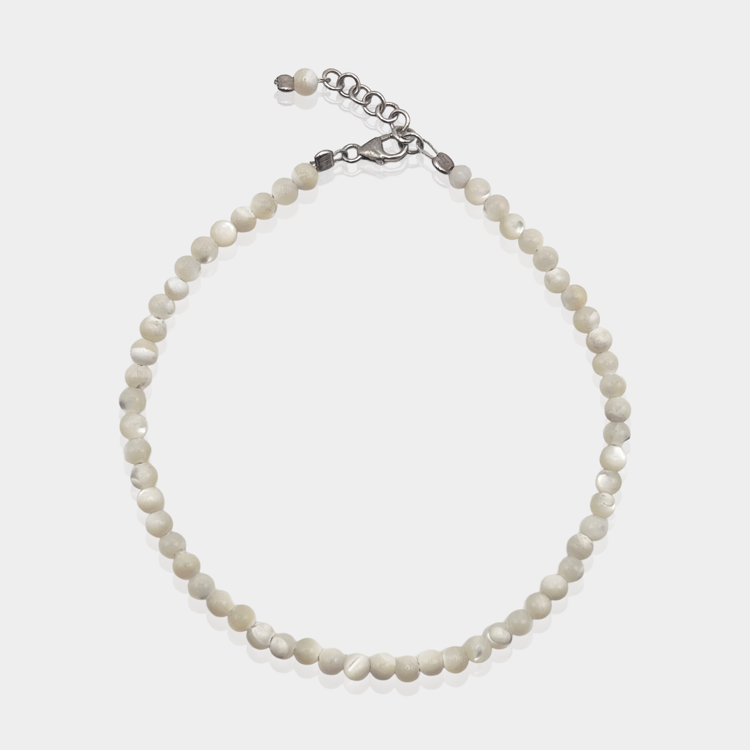 Chaîne de Cheville perles de NACRE