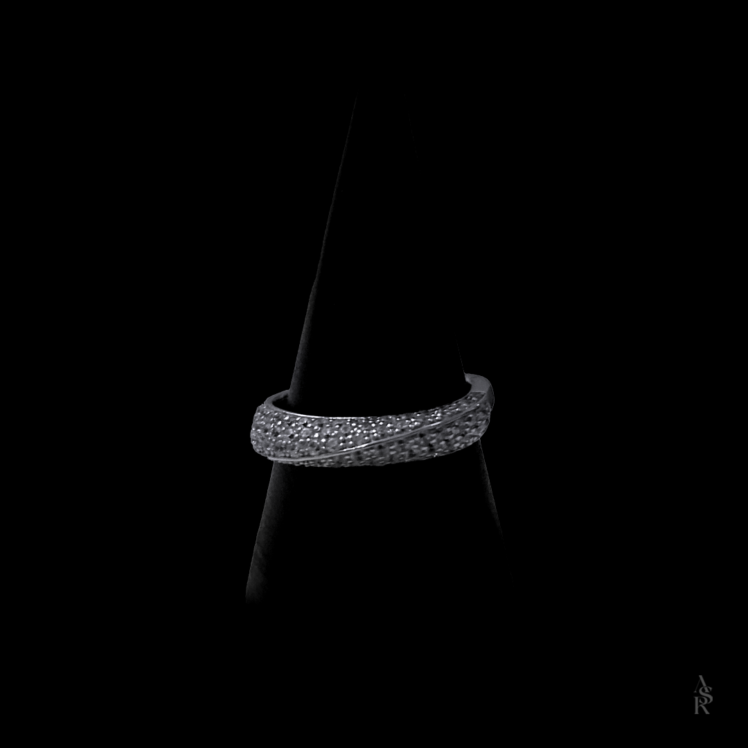 Bague Large Zircones – Argent massif | Assara Bijoux